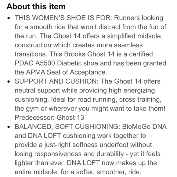 Brooks Ghost 14 Running Shoe - Picture 14 of 15